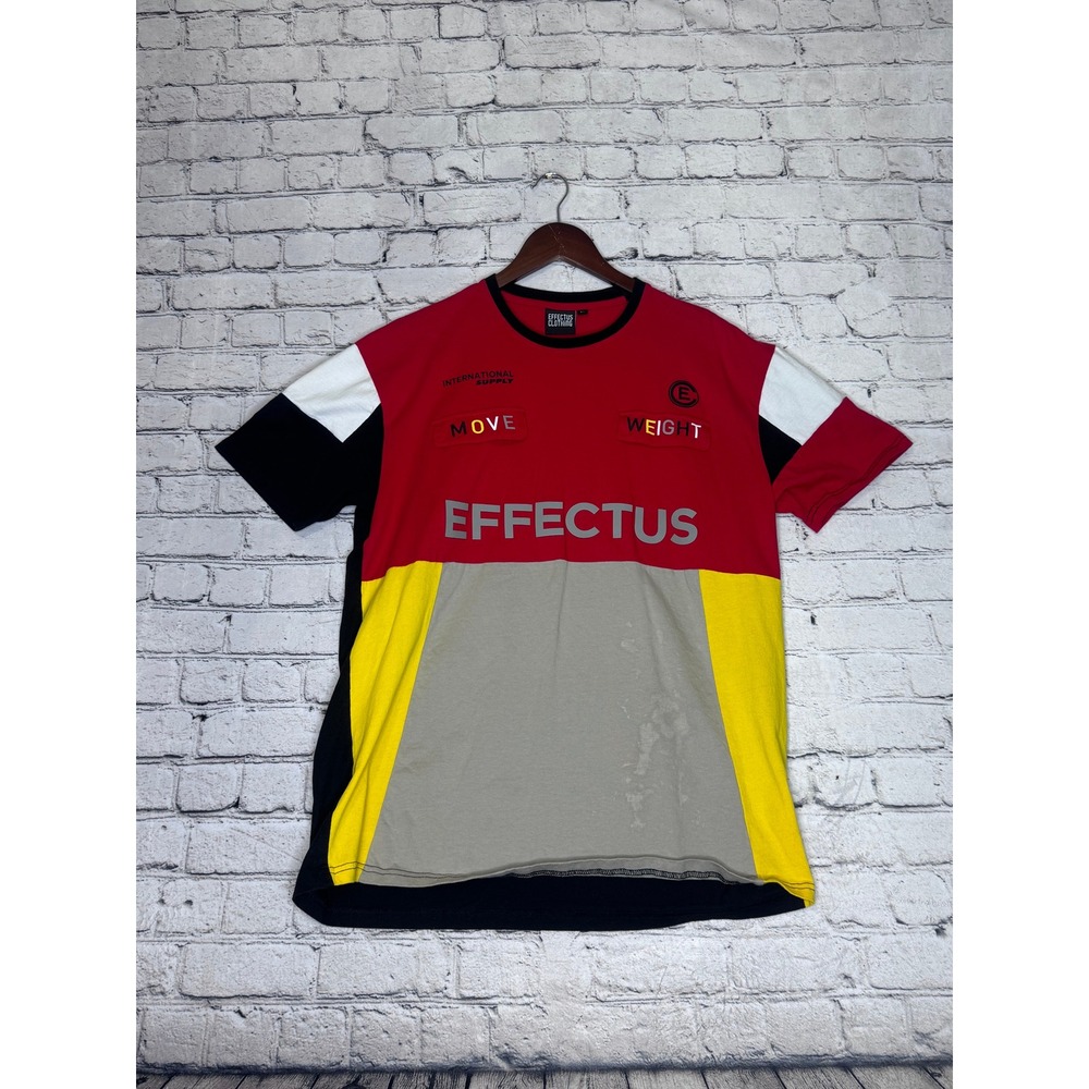 Effectus Clothing Red Color Block Graphic T Shirt Mens‎ XL International Supply